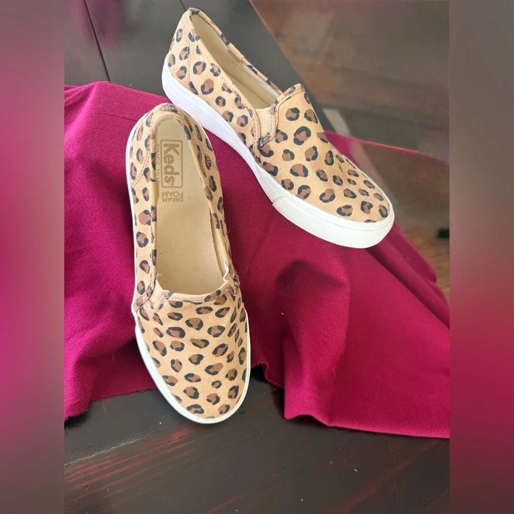 Keds EUC Leopard Print Slip-On double Decker animal print size 8.5